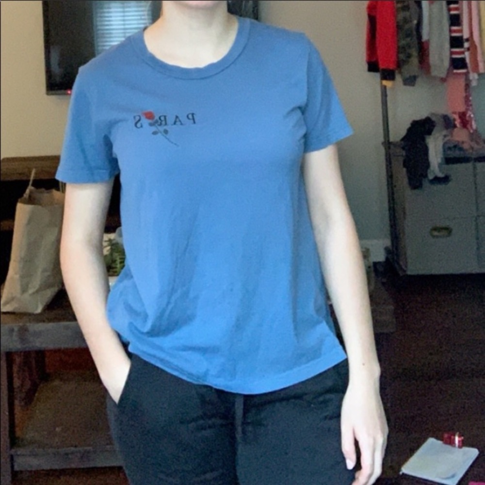 pacsun basic blue "paris" tee shirt- BRAND NEW